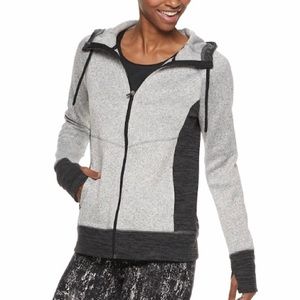 Women’s Tek Gear Fleece Jacket, M, Gray/Black NWT